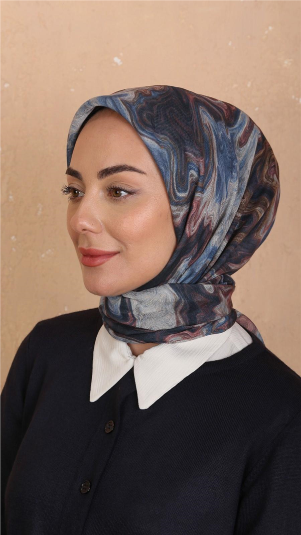Locella Pamuklu Soft Eşarp 4535-4 Mavi  