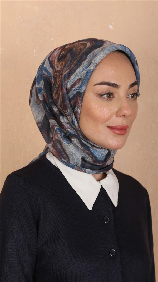 Locella Pamuklu Soft Eşarp 4535-4 Mavi  