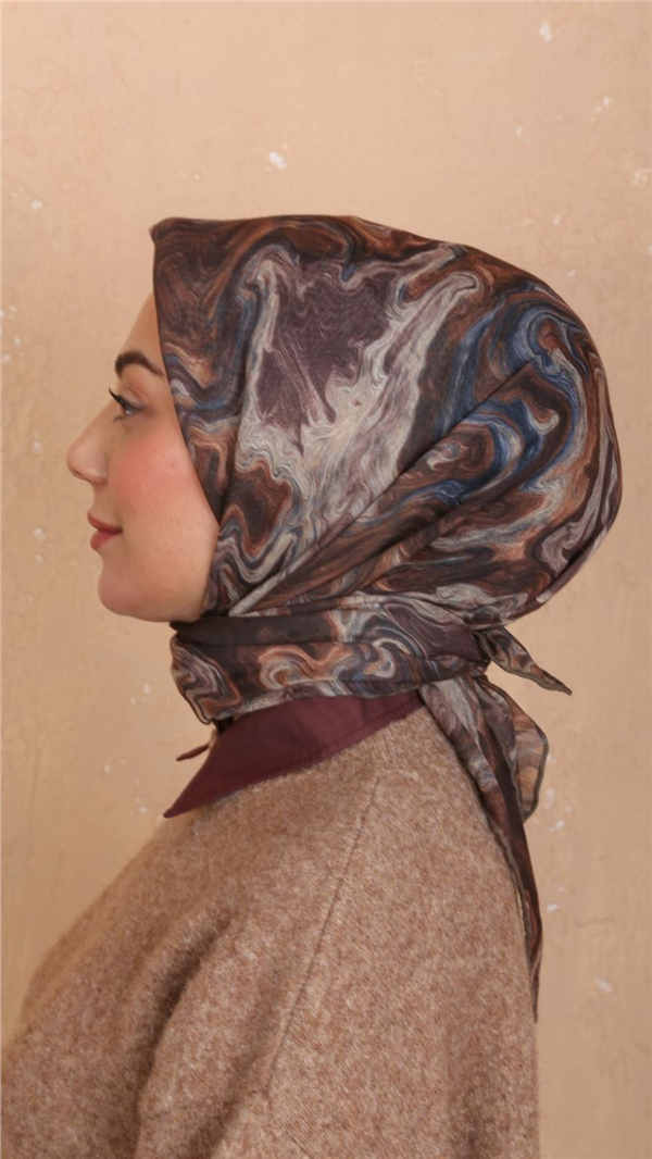 Locella Pamuklu Soft Eşarp 4535-5 Koyu Kahve 