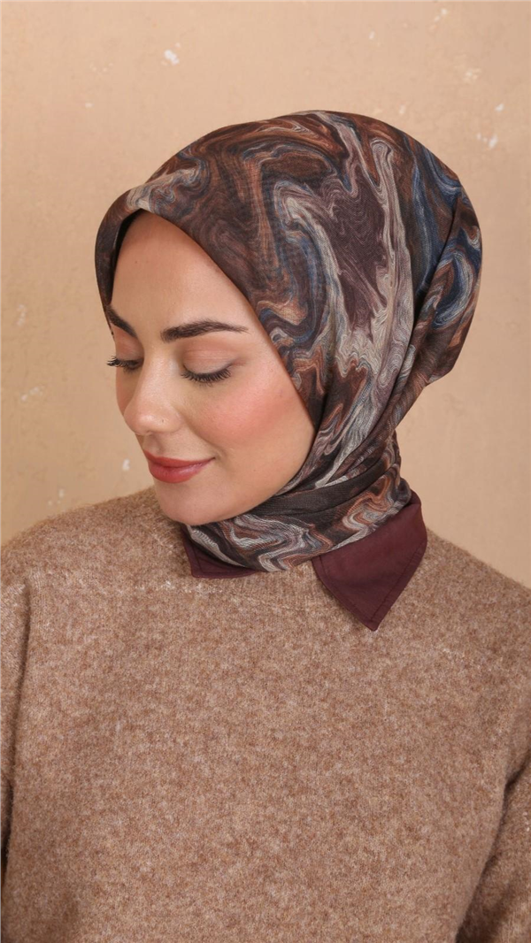 Locella Pamuklu Soft Eşarp 4535-5 Koyu Kahve 