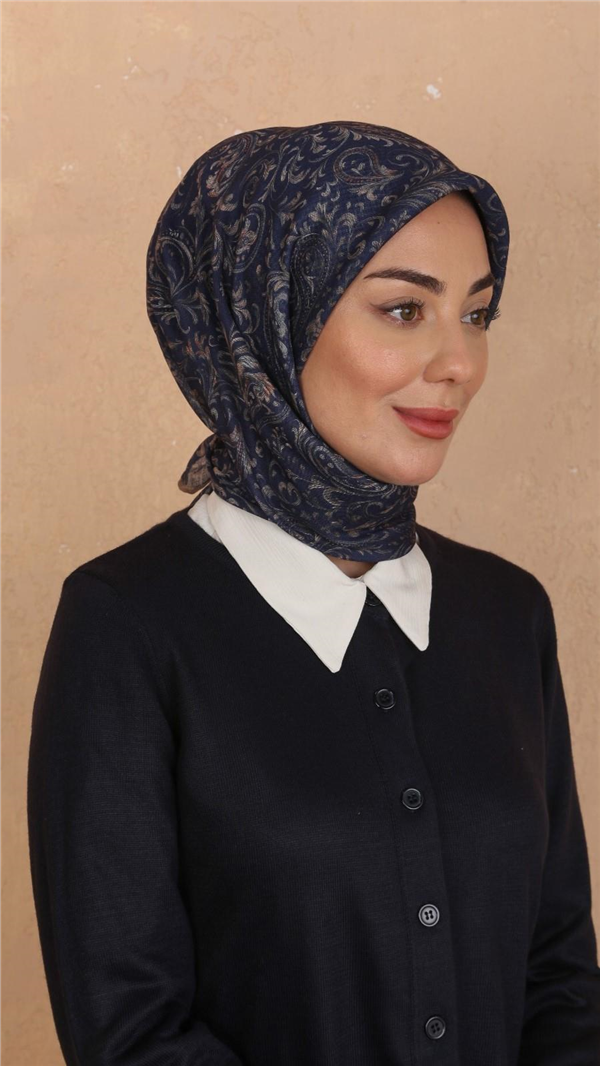 Locella Pamuklu Soft Eşarp 4536-7 Lacivert 