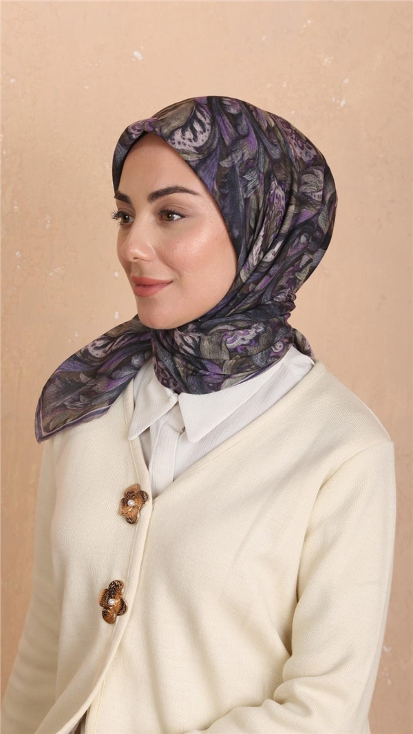 Locella Pamuklu Soft Eşarp 4537-10 Mor 