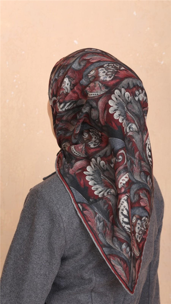 Locella Pamuklu Soft Eşarp 4537-8 Bordo 