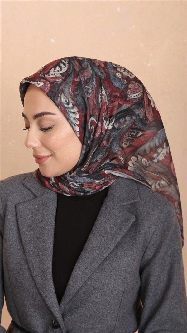 Locella Pamuklu Soft Eşarp 4537-8 Bordo 