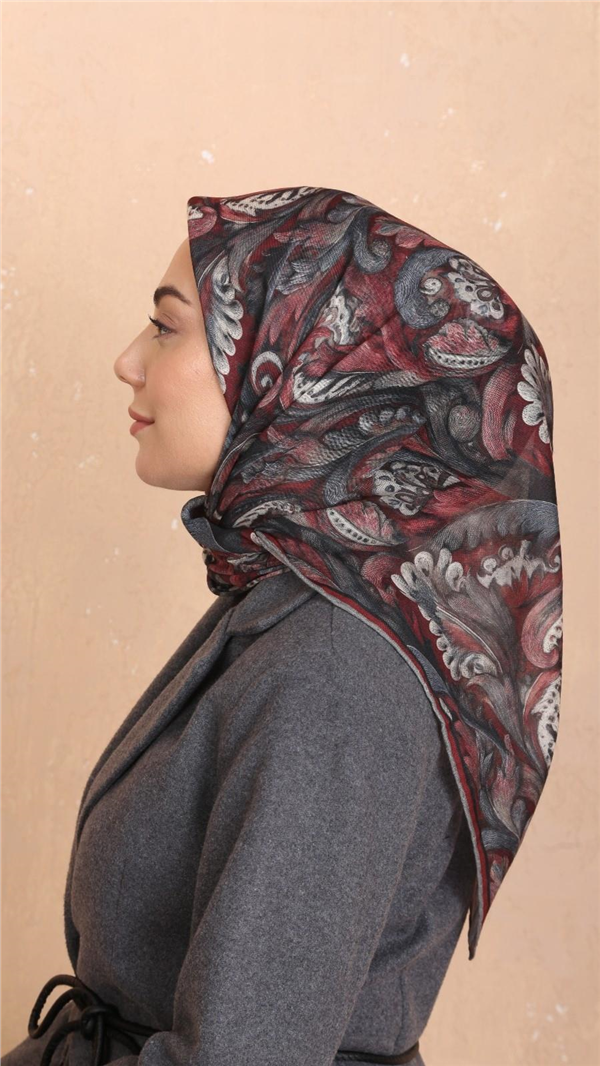 Locella Pamuklu Soft Eşarp 4537-8 Bordo 