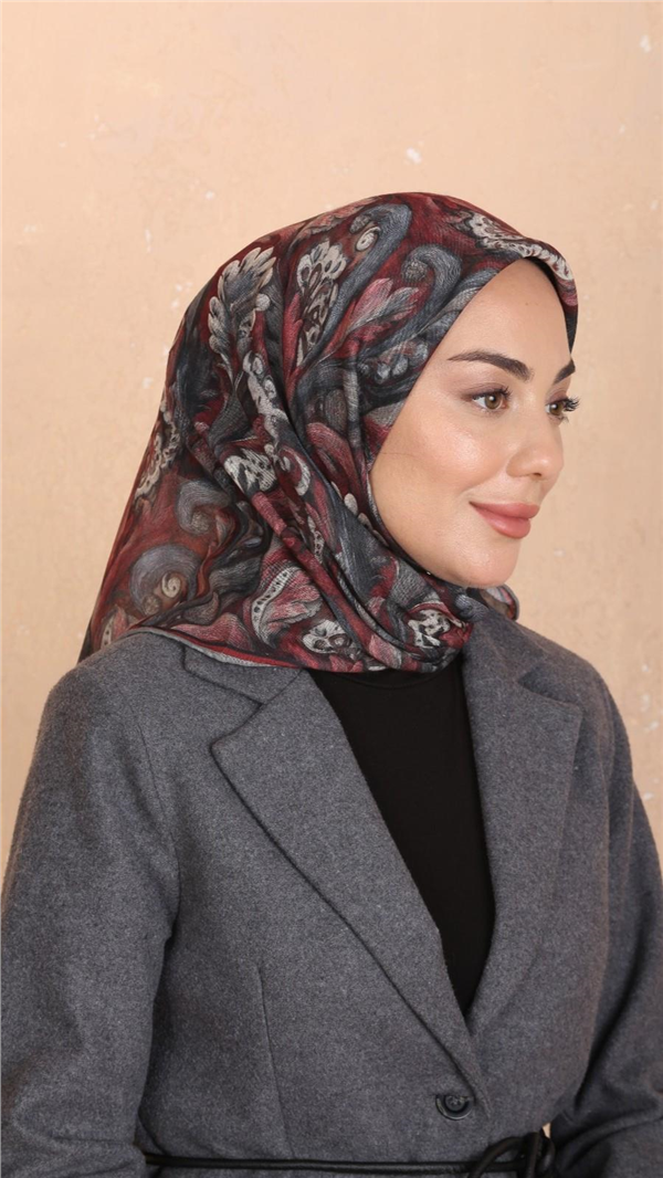 Locella Pamuklu Soft Eşarp 4537-8 Bordo 