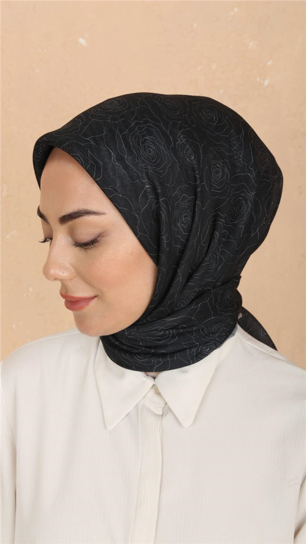 Locella Pamuklu Soft Eşarp 4542-7 Siyah 