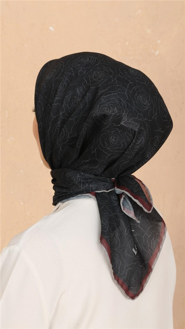 Locella Pamuklu Soft Eşarp 4542-7 Siyah 