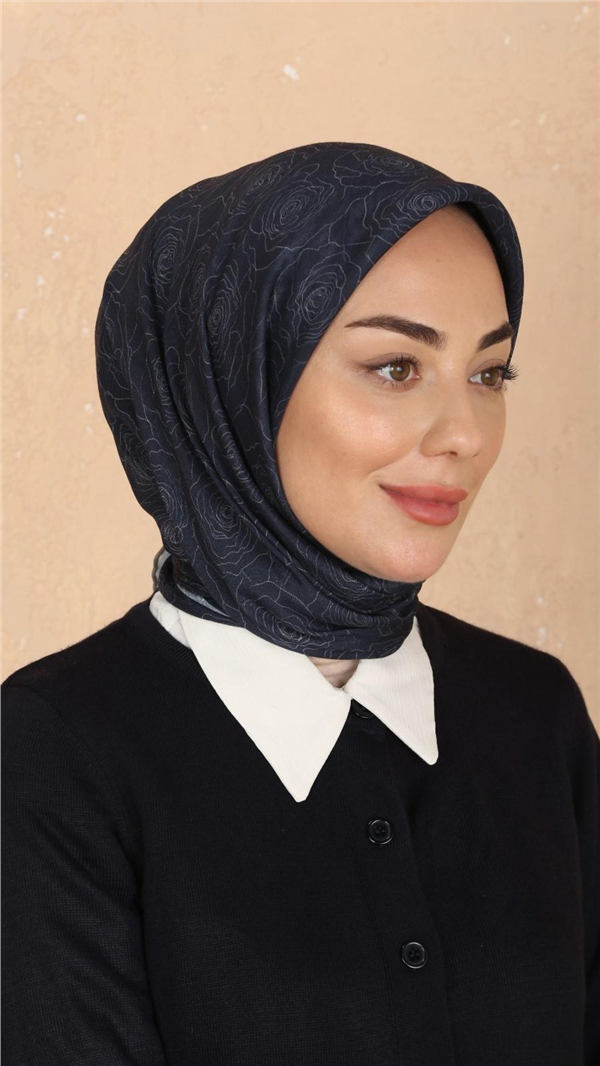 Locella Pamuklu Soft Eşarp 4542-8 Lacivert 