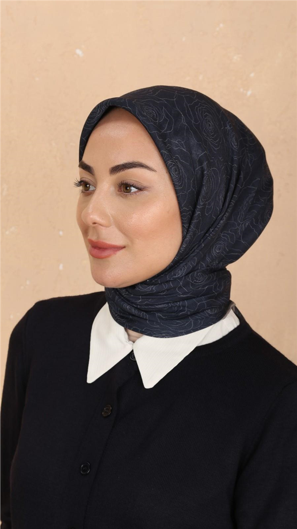 Locella Pamuklu Soft Eşarp 4542-8 Lacivert 