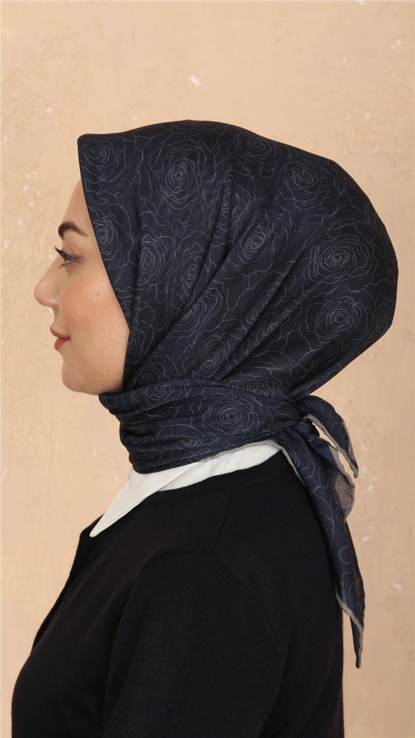 Locella Pamuklu Soft Eşarp 4542-8 Lacivert 