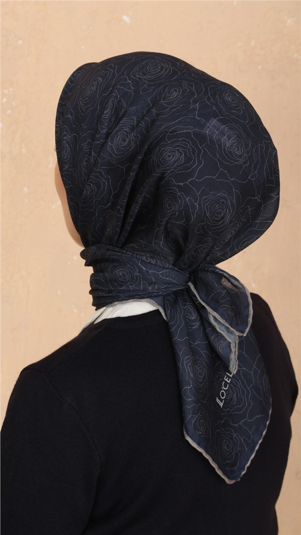 Locella Pamuklu Soft Eşarp 4542-8 Lacivert 