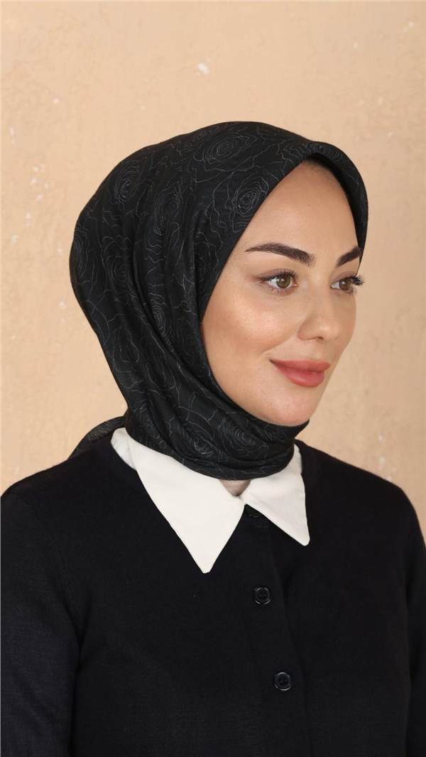 Locella Pamuklu Soft Eşarp 4542-9 Siyah 
