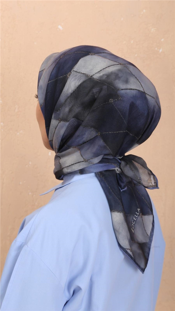 Locella Pamuklu Soft Eşarp 4543-4 Lacivert 