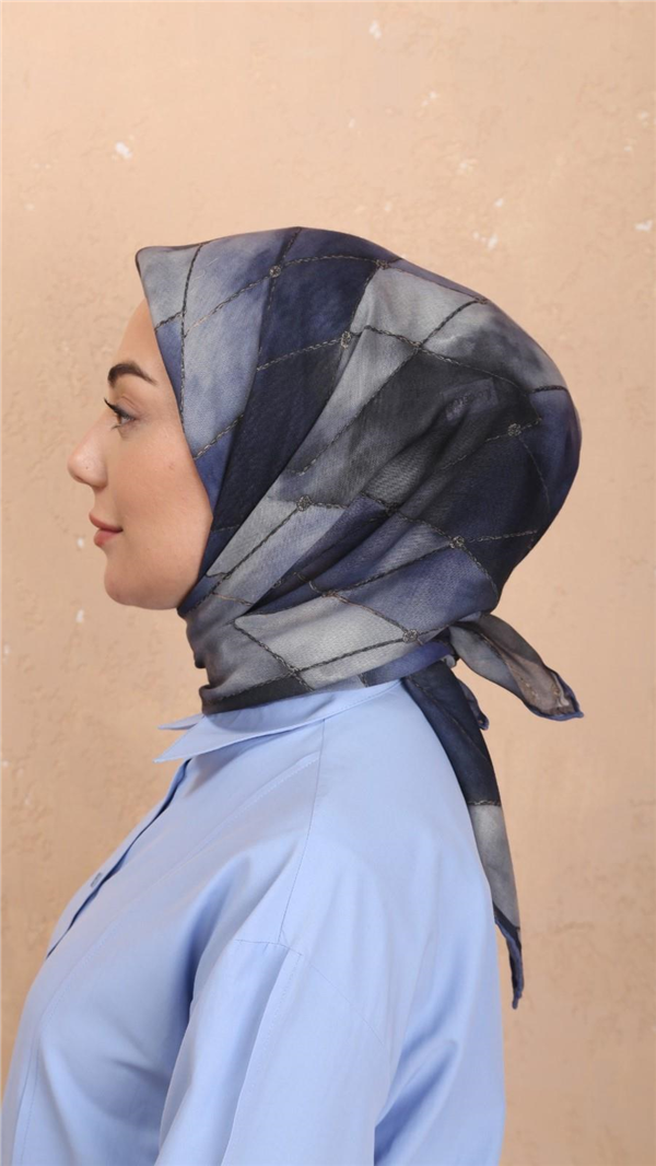 Locella Pamuklu Soft Eşarp 4543-4 Lacivert 