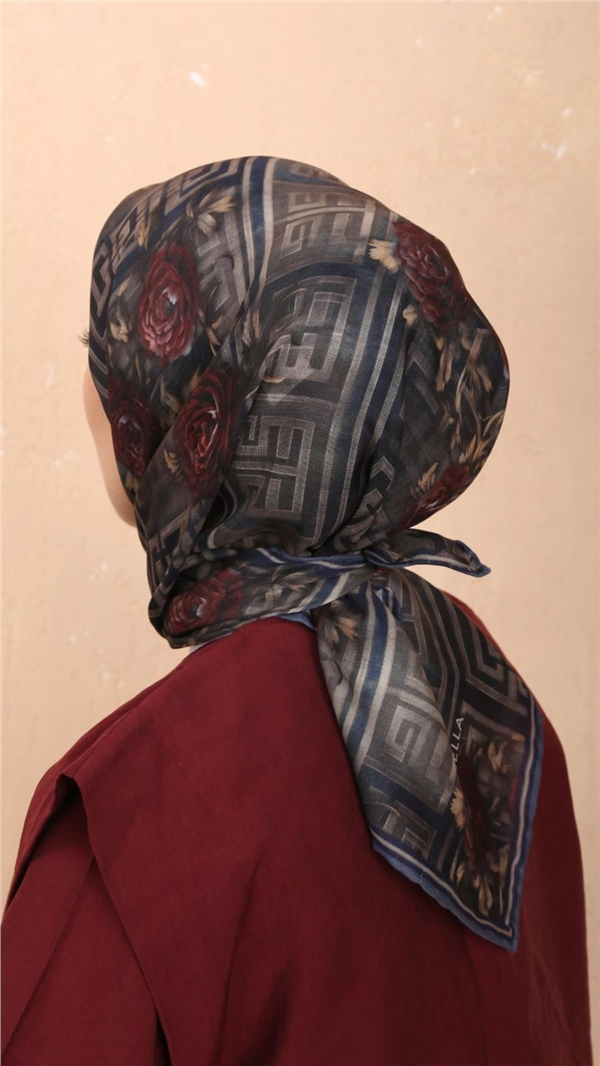 Locella Pamuklu Soft Eşarp 4544-2 Lacivert 