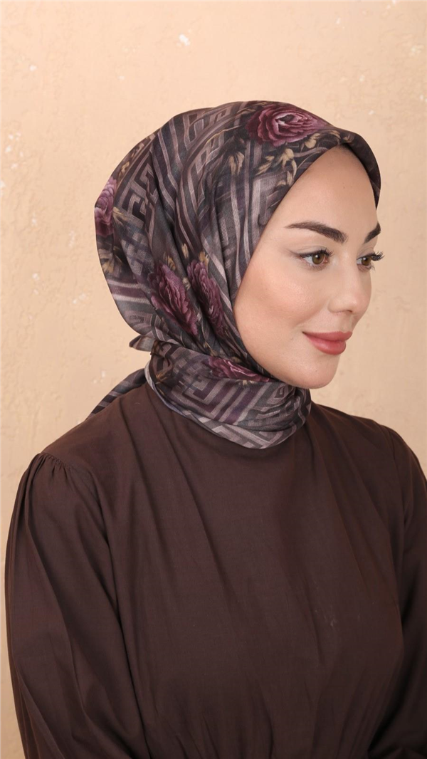 Locella Pamuklu Soft Eşarp 4544-3 Mürdüm 