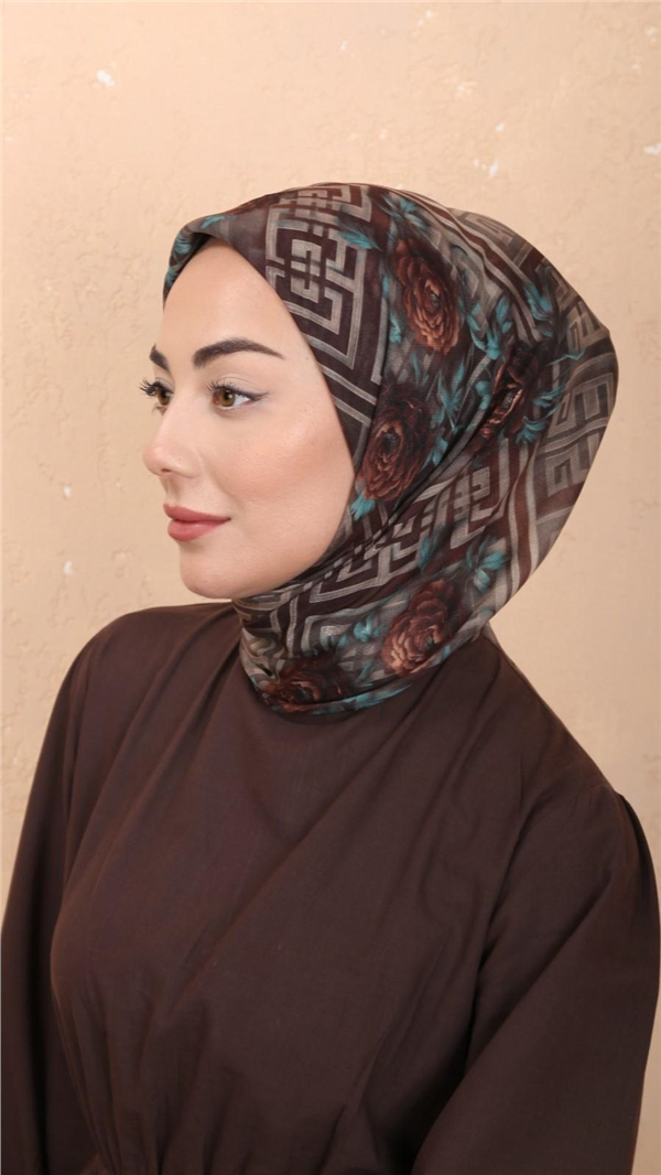 Locella Pamuklu Soft Eşarp 4544-6 Kahve 