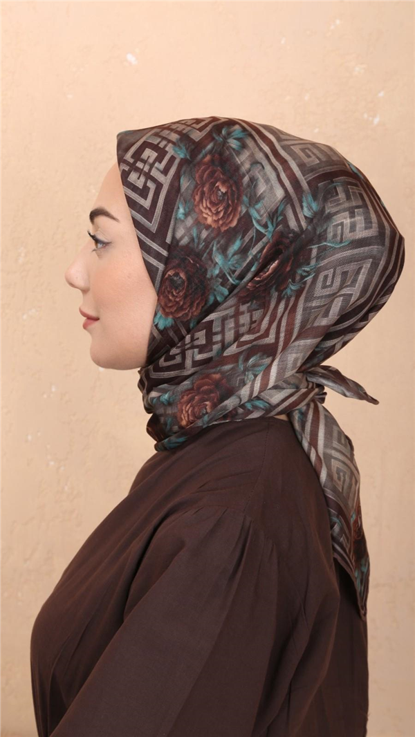 Locella Pamuklu Soft Eşarp 4544-6 Kahve 