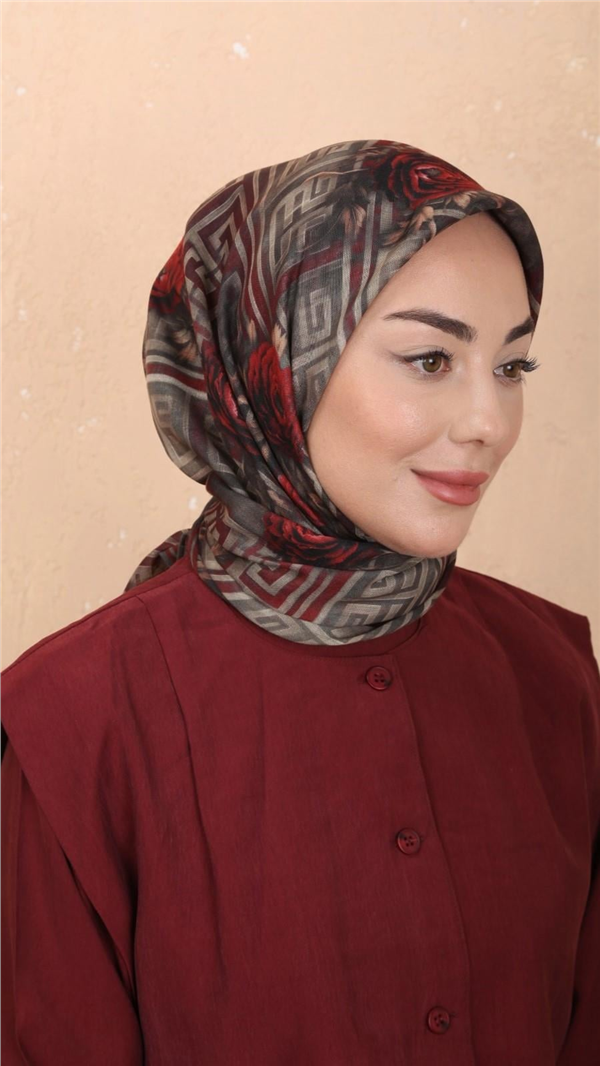 Locella Pamuklu Soft Eşarp 4544-8 Bordo 