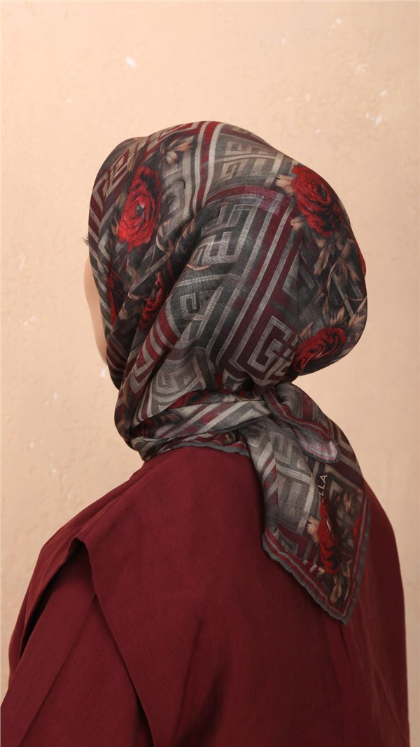 Locella Pamuklu Soft Eşarp 4544-8 Bordo 