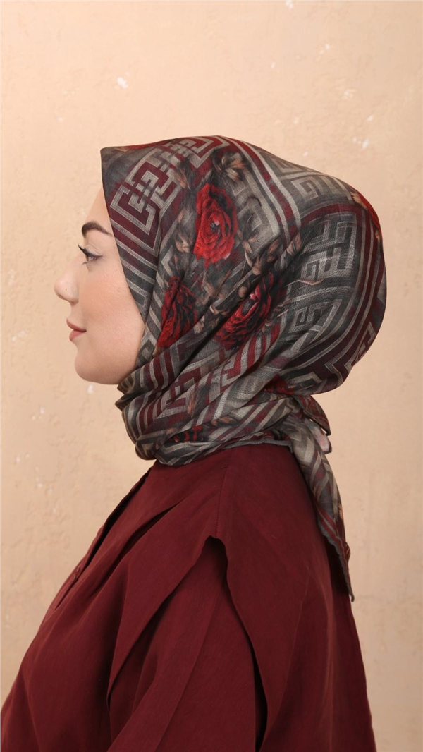 Locella Pamuklu Soft Eşarp 4544-8 Bordo 