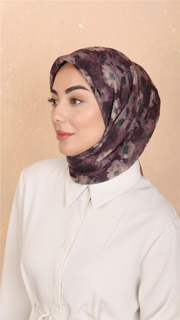 Locella Pamuklu Soft Eşarp 4545-4 Mürdüm 