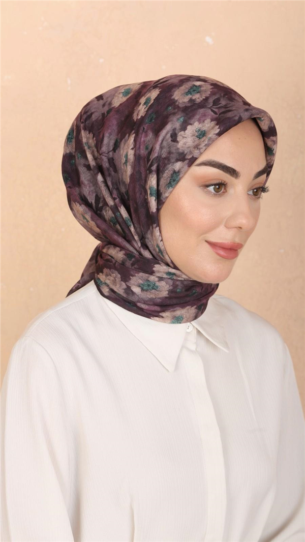 Locella Pamuklu Soft Eşarp 4545-4 Mürdüm 