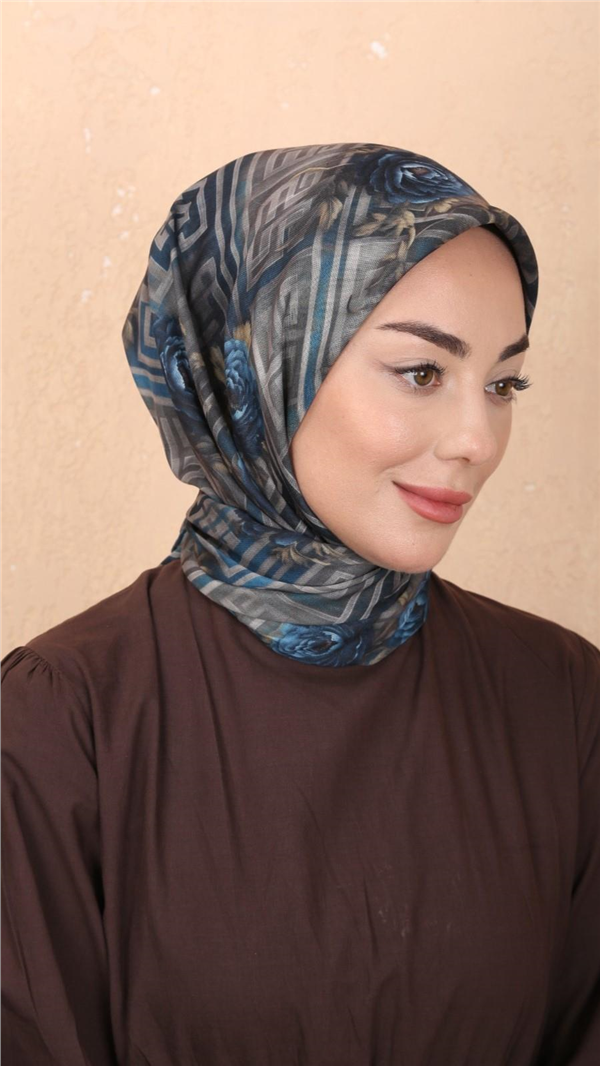 Locella Pamuklu Soft Eşarp 4544-9 Mavi 