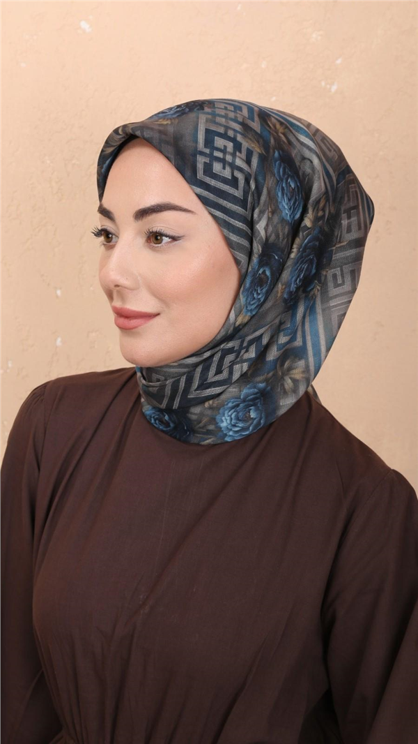 Locella Pamuklu Soft Eşarp 4544-9 Mavi 