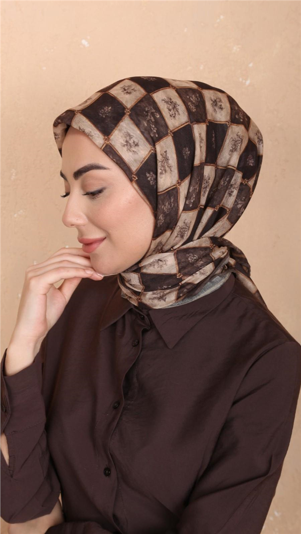 Locella Pamuklu Soft Eşarp 4546-1 Kahve 