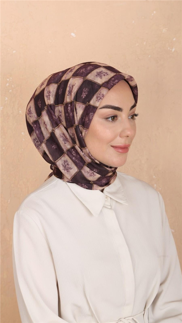 Locella Pamuklu Soft Eşarp 4546-3 Mor 