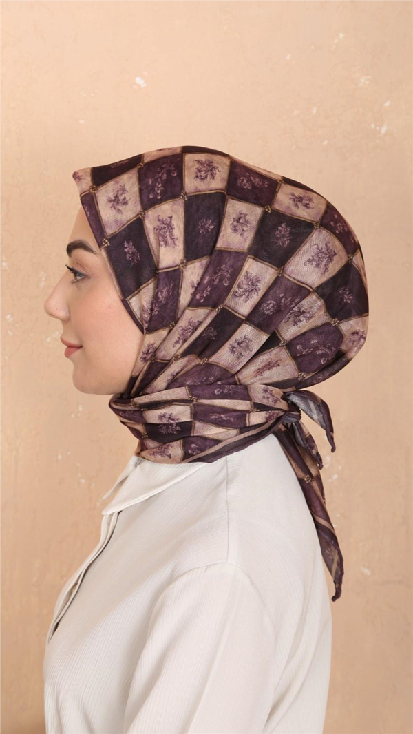 Locella Pamuklu Soft Eşarp 4546-3 Mor 