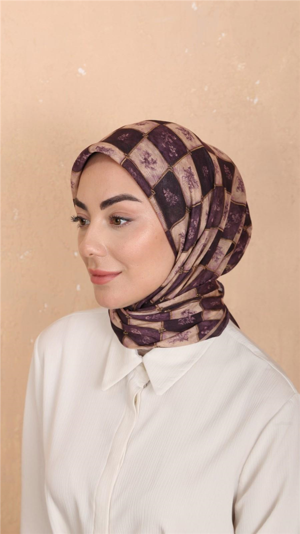 Locella Pamuklu Soft Eşarp 4546-3 Mor 