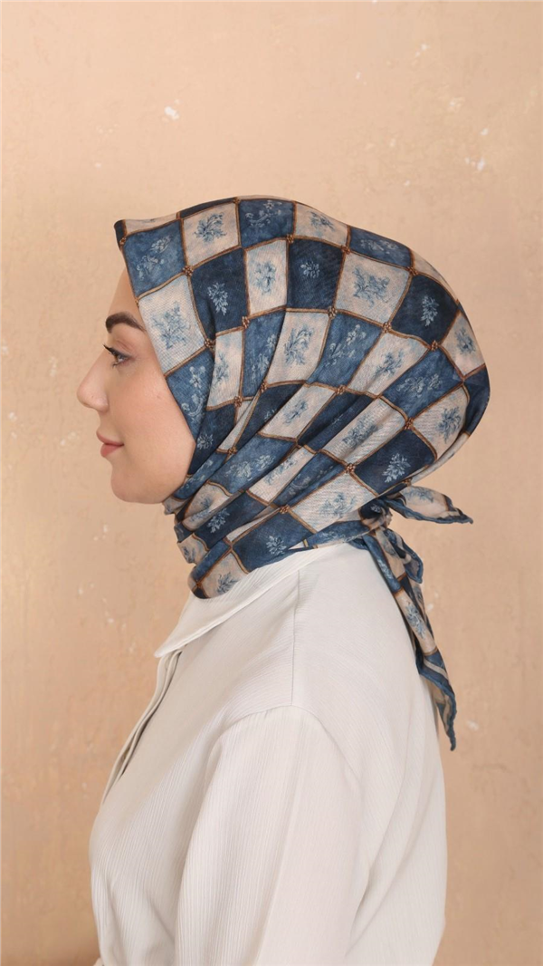 Locella Pamuklu Soft Eşarp 4546-7 Mavi