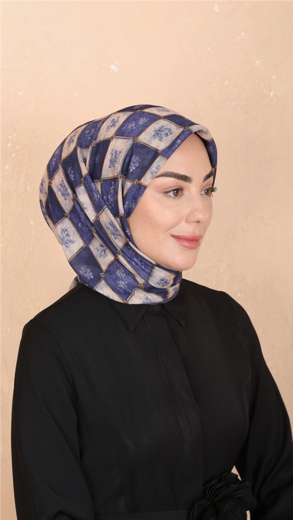 Locella Pamuklu Soft Eşarp 4546-9 Lacivert 
