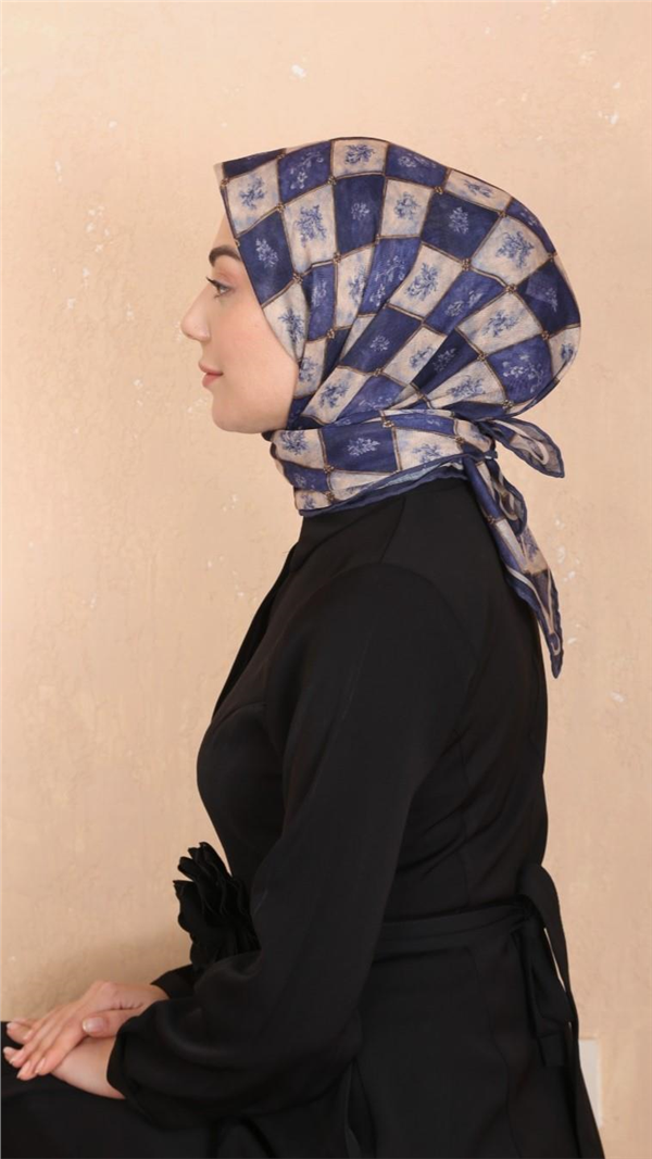 Locella Pamuklu Soft Eşarp 4546-9 Lacivert 