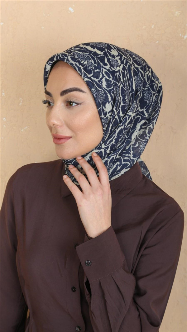 Locella Pamuklu Soft Eşarp 4547-2 Lacivert 