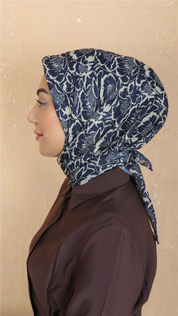 Locella Pamuklu Soft Eşarp 4547-2 Lacivert 