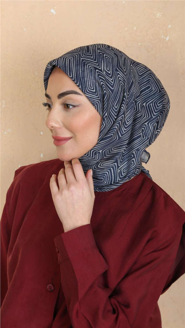 Locella Pamuklu Soft Eşarp 4547-5 Lacivert 
