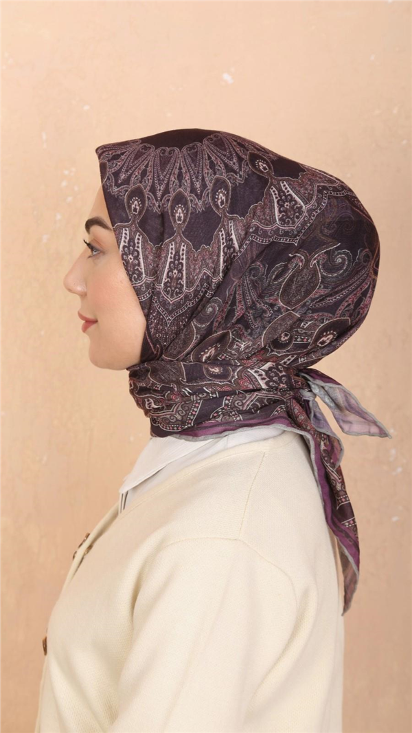 Locella Pamuklu Soft Eşarp 4548-2 Mürdüm 