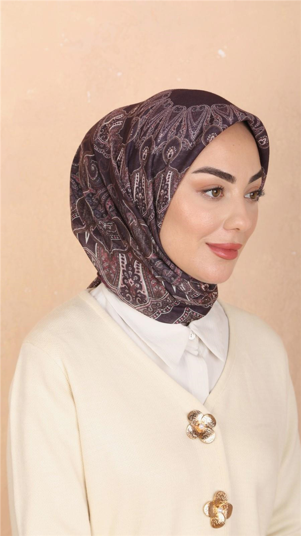 Locella Pamuklu Soft Eşarp 4548-2 Mürdüm 
