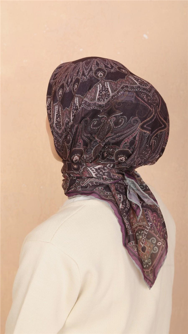 Locella Pamuklu Soft Eşarp 4548-2 Mürdüm 