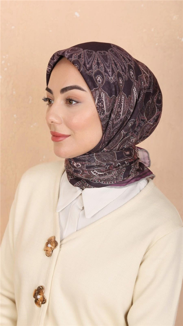 Locella Pamuklu Soft Eşarp 4548-2 Mürdüm 