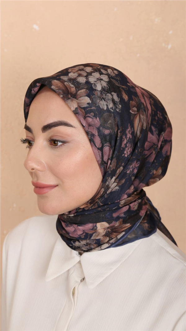 Locella Pamuklu Soft Eşarp 4549-10 Koyu Lacivert 