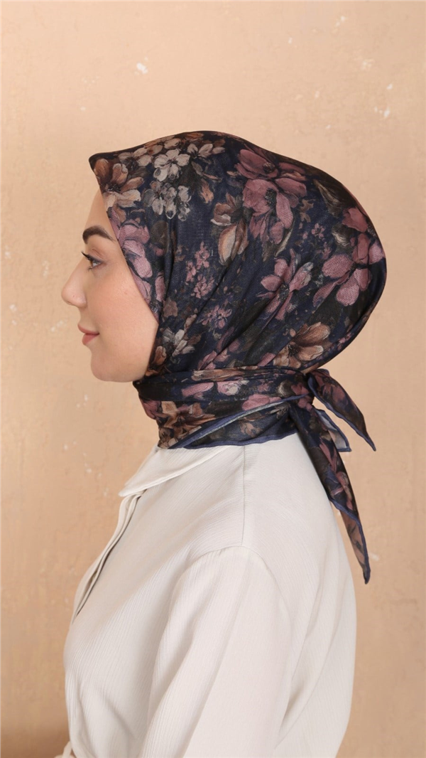Locella Pamuklu Soft Eşarp 4549-10 Koyu Lacivert 