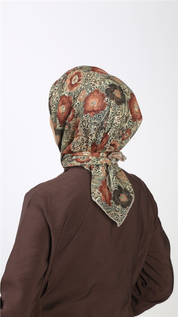 Locella Pamuklu Soft Eşarp 4550-8 Mint-Taba 
