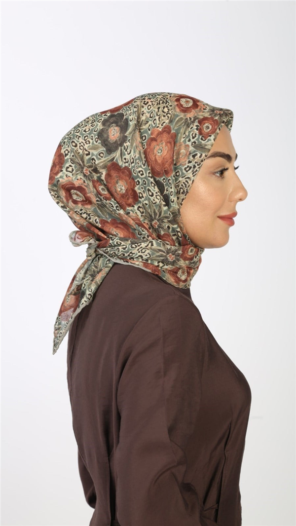 Locella Pamuklu Soft Eşarp 4550-8 Mint-Taba 