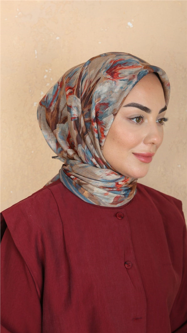 Locella Pamuklu Soft Eşarp 4551-12 Koyu Bej 