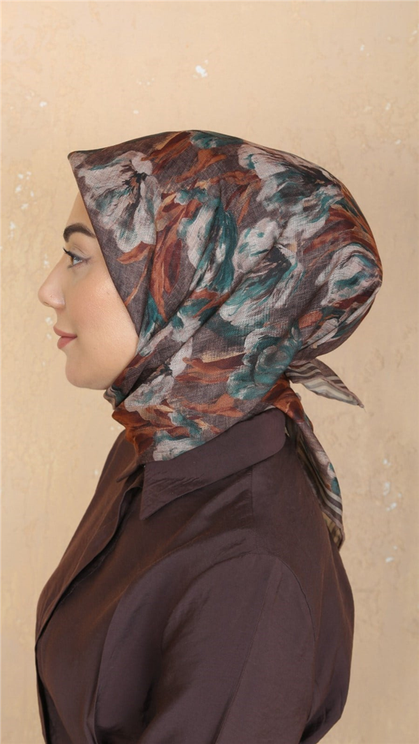 Locella Pamuklu Soft Eşarp 4551-4 Kahve 
